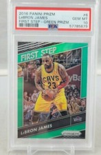 2016 Panini Prizm Lebron James #6 First Step Green Prizm Parallel PSA 10