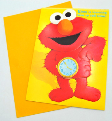 VINTAGE Gibson 1998-2000 Sesame Street ELMO HAPPY BIRTHDAY CARD w/ Envelope NEW