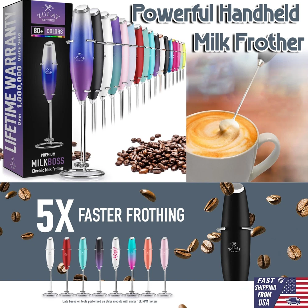 Milk Frother Handheld Foam Maker Whisk Drink Coffee Mixer Milk Mixer Mini Foamer