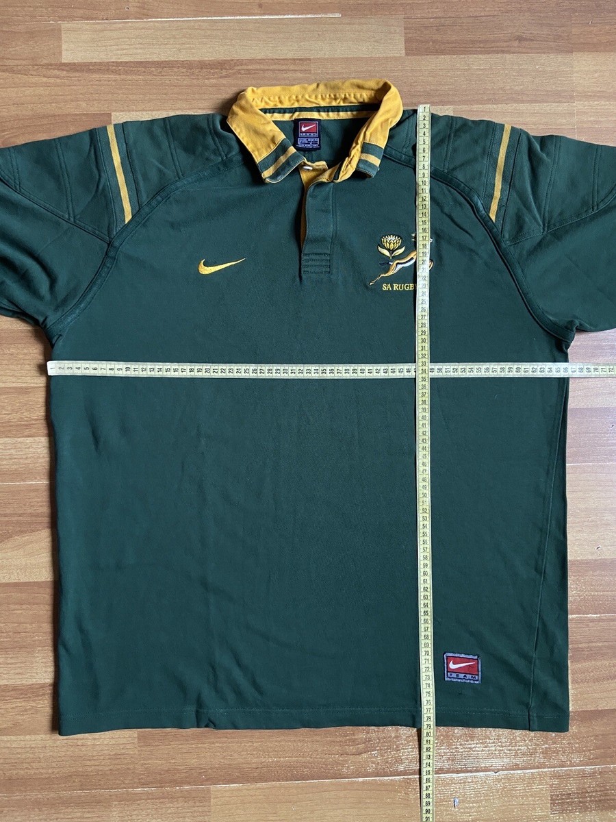 SOUTH AFRICA HOME SHIRT JERSEY RUGBY NIKE sz 2XL MEN LONG SLEEVE
