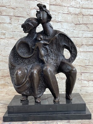 Bronze Classic Sitting Family MAN WOMAN Sculpture by Salvador Dali Figurine