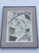 ABSTRACT DRAWING ATOMIC VINTAGE MODERNISM STEVEN GREGORY CARROLL PRISMACOLOR