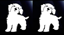 Cockapoo Dog Graphic Two PK 5" White Vinyl Decal Car Truck Laptop Tablet Tumbler