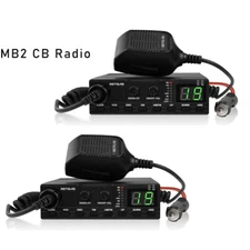 2Pack MB2 CB Radio AM/FM 40 Channel Channel 9/19 Mini Mobile Radio For Truckers