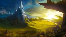 Landscape sunlight mountains rocks Custom Gaming Mat Desk