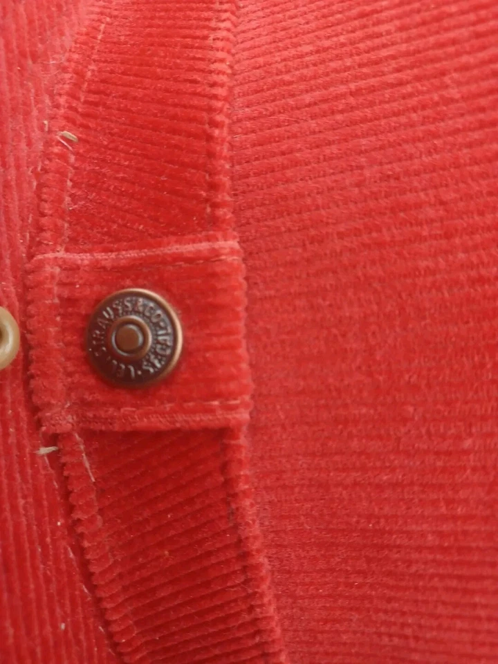 Vintage 70s Levi Strauss Red  Corduroy Cowboy Cowgirl Western Hat Size 7 1/4 - Image 3 of 4