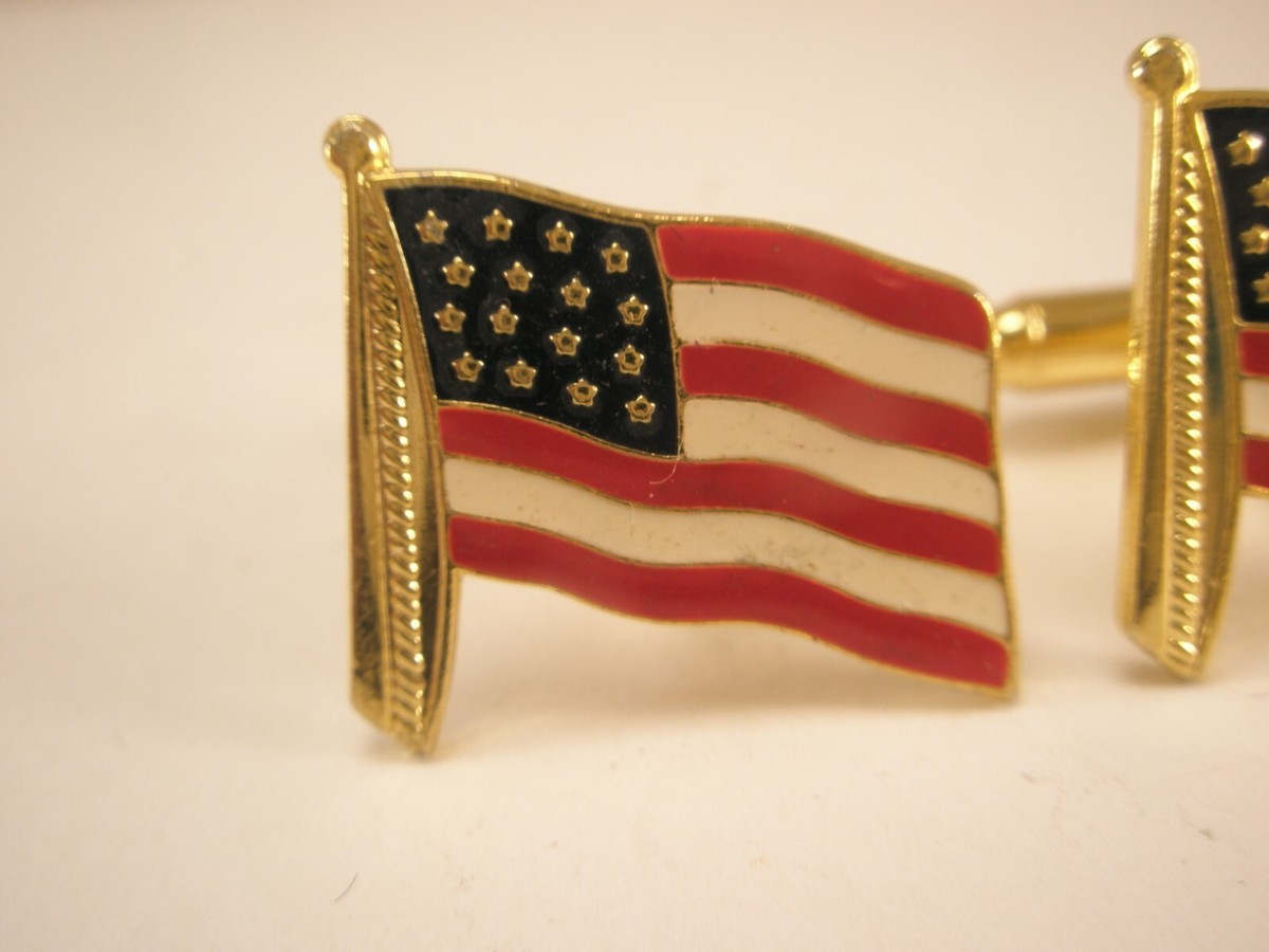 American US Flags Vintage Cuff Links old glory red white blue uncle sam View 2