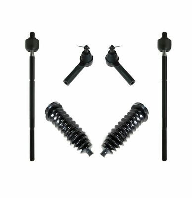 PartsW 6pc Inner & Outer Tie Rod End Kit With Bellows Boot For Chrysler Dodge Town & Country / Caravan