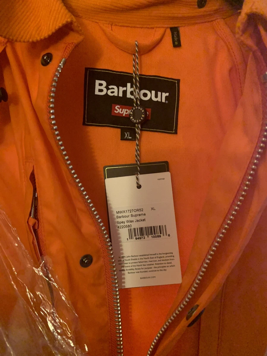 Supreme Barbour Orange Field Jacket - XL | eBay