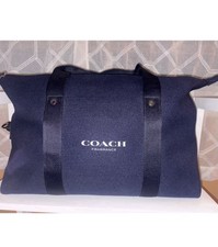 Coach Blue Solid Duffle Bag Unisex. Zip Closure, Double Handles,excellent cond