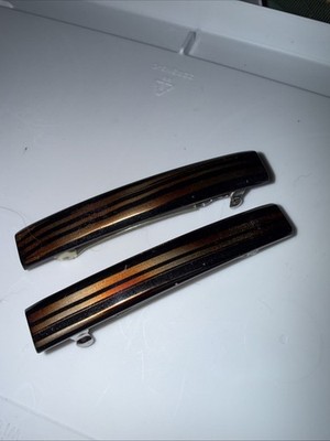Scunci Barrettes 3.25'' long Brown Black Set Of 2 1 3 clicks for tight hold. EUC