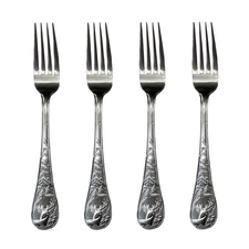 Cambridge Silversmiths Deer Stainless Steel Dinner Fork (Set of Four)