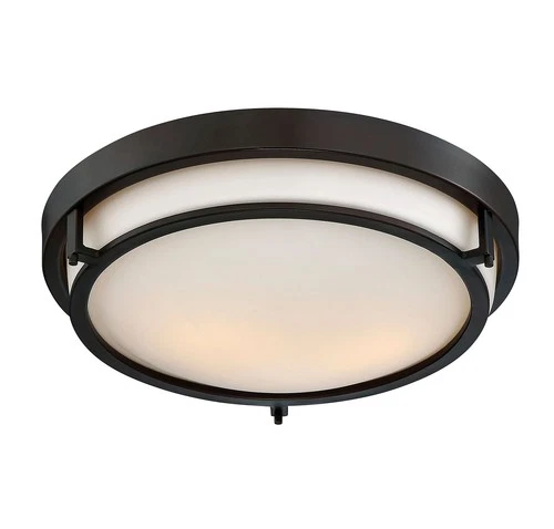 Meridian M60019 2 Light 13"W Flush Mount Bowl Ceiling Fixture - Bronze - Picture 6 of 12