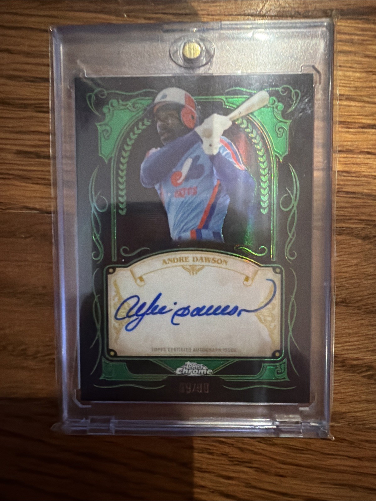 2026 Topps Chrome #IS-AD Andre Dawson Ink Strokes Green Refractor /99 Auto Card