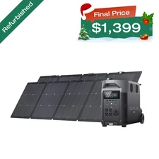 EcoFlow DELTA Pro 3600Wh Generator+2x220W Solar Panel Kit Certified Refurbished