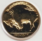 1913-1938 24K Gold Plate Rare Old US No-Date Buffalo Nickel Collection Coin USA