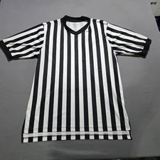 Smitty Short Sleeve Stripe Referee Ref Shirt Size XL v neck black white