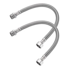 2Pcs Faucet Hose, 11.81" Length 1/2" Male to 3/8" Female Compression Thread