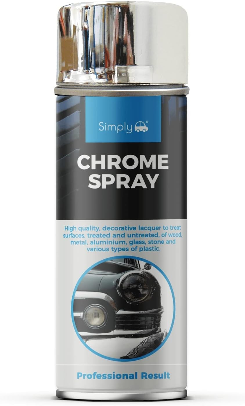 Simply SP-014 Metallic Chrome Glossy Spray Paint 400ml – Chemical Resistant -