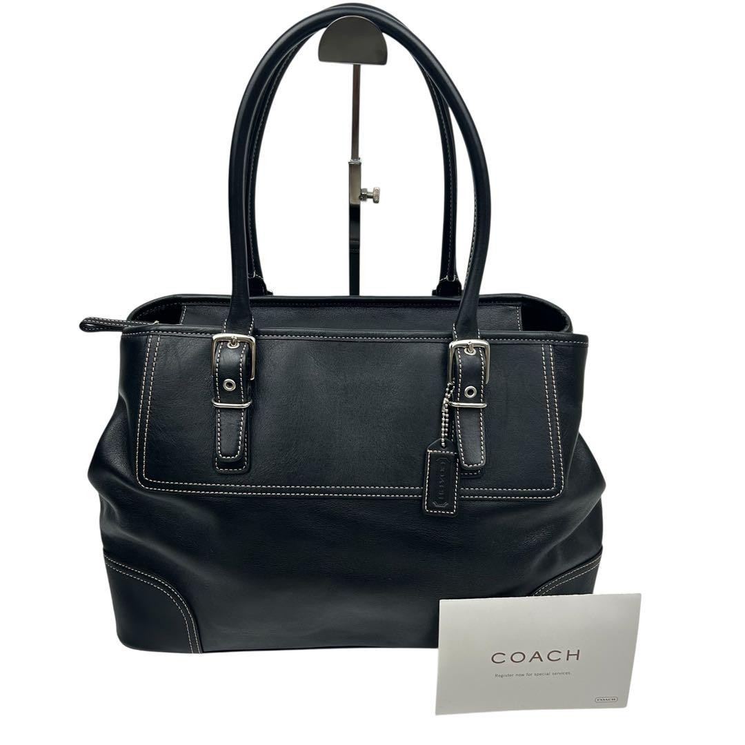 Coach Leather Tote Bag Genuine Rare Used Shoulder