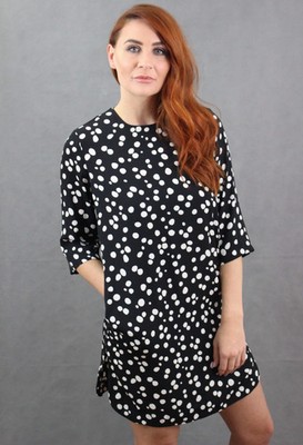 &OTHER STORIES KLEID - Damengröße UK 10 schwarz gepunktetes Muster