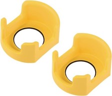 42mm Yellow Plastic Push Switch Button Protective Cover Circle, 2pcs