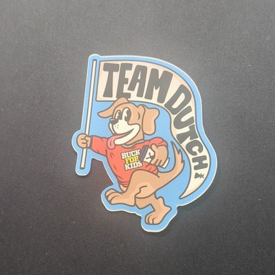Dutch Bros Sticker September 20, 2024  Team Dutch  Dog With banner Buck For Kids