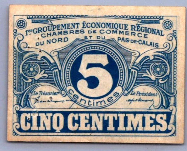 France 5 Centimes 1925 Chamber Of Commerce AU-UNC - Image 2 of 3