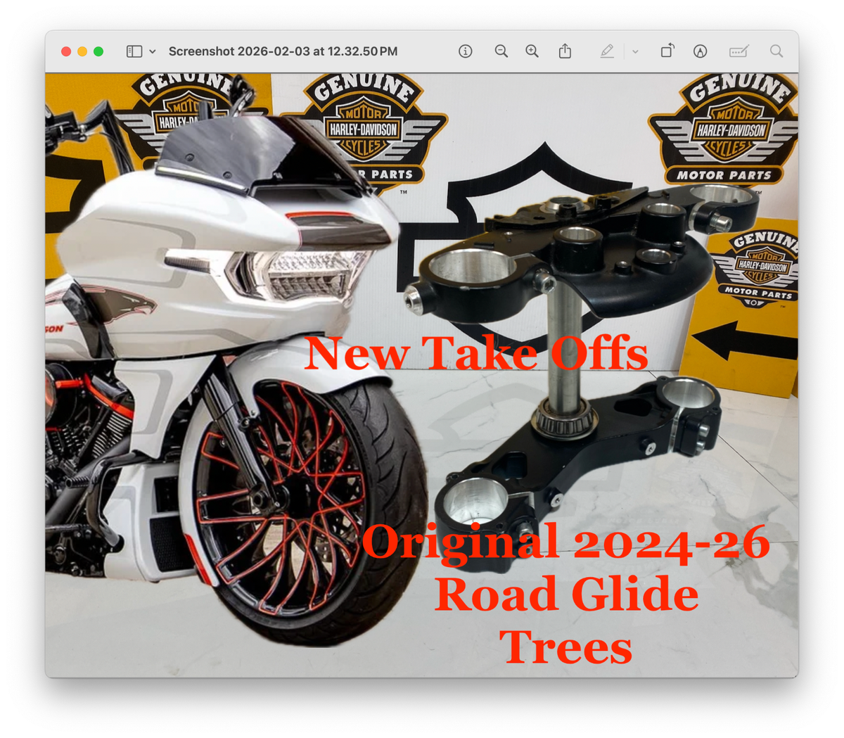 パーツ FP3 Harley-Davidson OEM 2024-2026 Harley Road Glide 49mm Triple Trees Touring Models