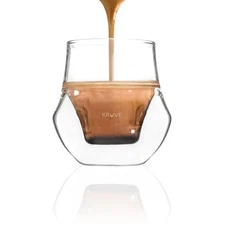 Propel Espresso Cups, Handmade Double-Walled Glass Coffee Mugs, Clear 2.5 oz,...