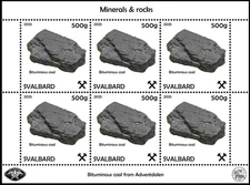 SVALBARD SPITSBERGEN 2025 MINERALS BITUMINOUS COAL SHEET MNH LOCAL STAMP