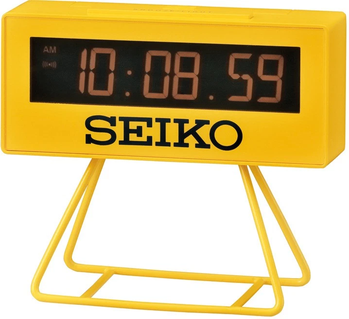SEIKO Wecker in gelb, LCD Display, QHL062Y