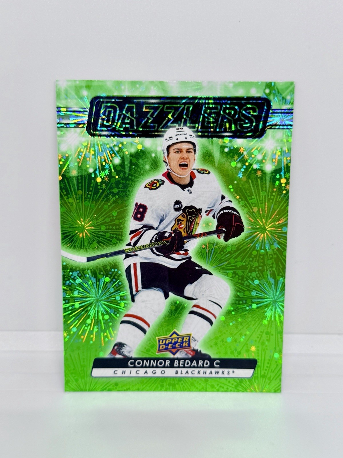 2023-24 Upper Deck Series 2 CONNOR BEDARD Rookie Dazzlers Green Chicago #DZ-79