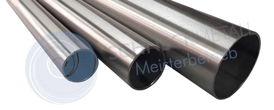 MARKENLOS Edelstahl Rundrohr geschliffen K240 bis 120cm Edelstahlrohr Rohr V2A Hohlprofil