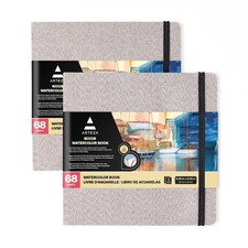 Watercolor Sketchbook, 2-Pack, 68 Pages Each, 8.25 x 8.25 Inches, Gray Hardco...