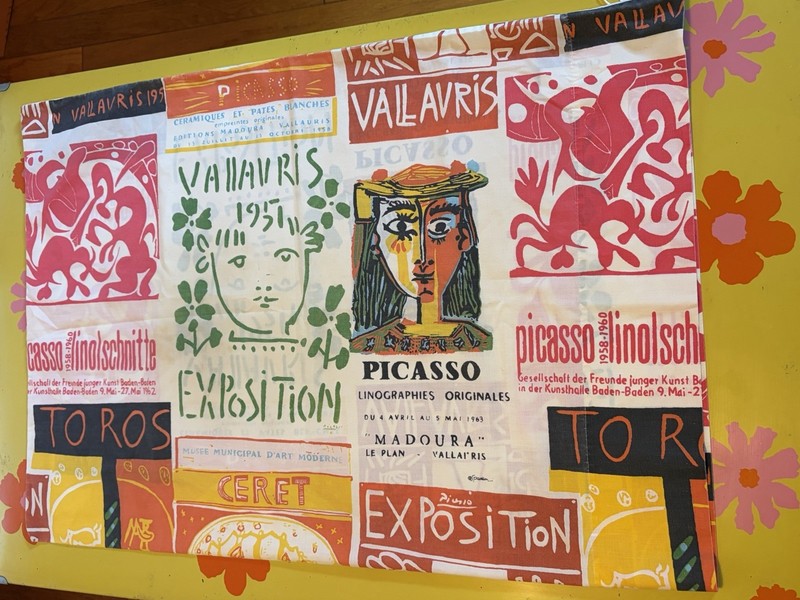 Very Rare Groovy Vintage MCM Picasso Standard Pillowcases Pair