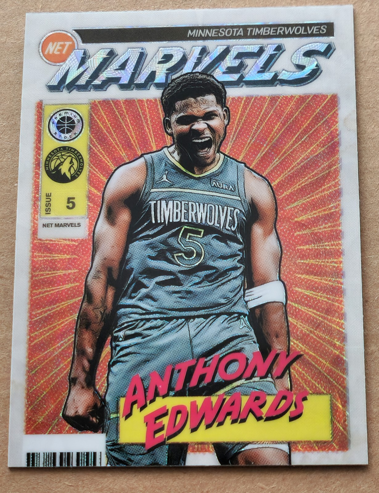 2023-24 Panini Hoops Premium Stock Retro Net Marvels Anthony Edwards #27