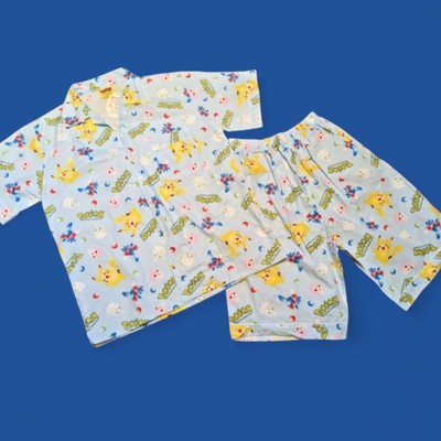 vintage RARE POKEMON x COOL PLANET unisex pajamas set 2001 Pikachu Mudkip 4E