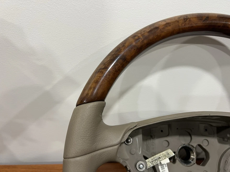 03-09 Volante Mercedes Benz W209 CLK500 R230 SL500 cuero beige/madera OEM Foto 2 de 4