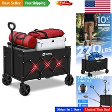 Lightweight Foldable Utility Cart - 220 lbs Capacity for Camping and Groceries