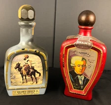Jim Beam's Choice Frederic Remington Indian Trapper and Mozart Decanter Vintage