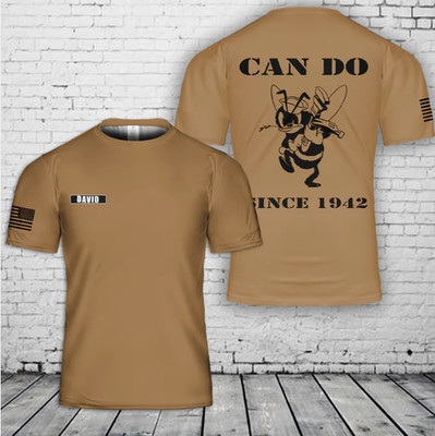 Custom Name US Navy Seabee Can Do Since 1942 3D T-Shirt