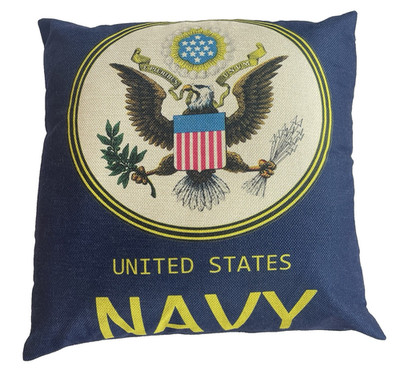 United States Navy Eagle Great Seal Throw Pillow Double Sided 17'' Zippered