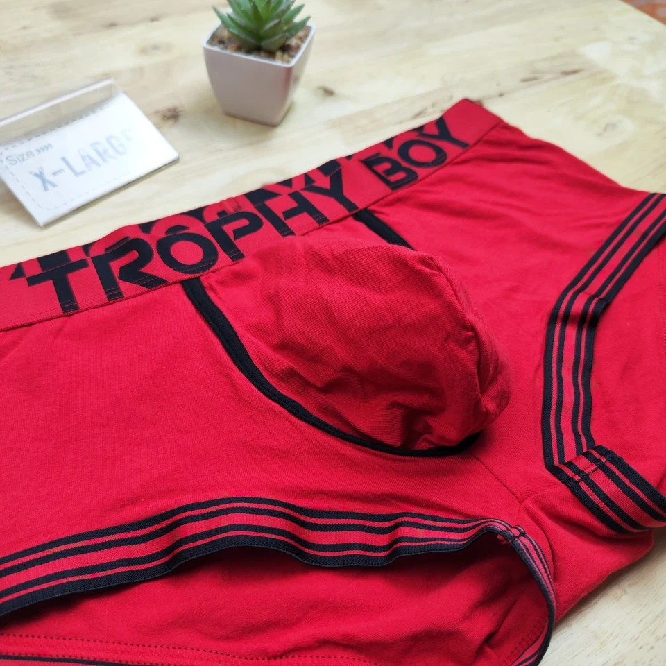 Andrew Christian Ropa Interior Sexy TROPHY BOY Algodón Boxer, Rojo, X-Grande Foto 2 de 4