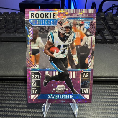#ad #ad 2024 Panini Contenders Optic Rookie Ticket Xavier Legette #99 Purple Pulsar 37 $24.99