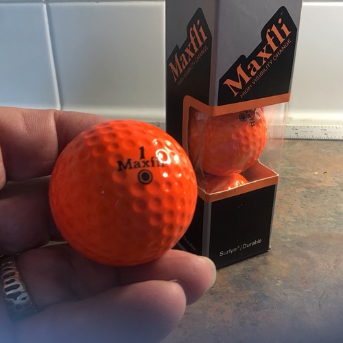 Sleeve Of 3 Orange Maxfli Vintage Golf Balls