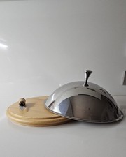 PORTA FORMAGGI DA TAVOLA LAGOSTINA  LEGNO + INOX - QUALITA' EXTRA LUSSO - NUOVO