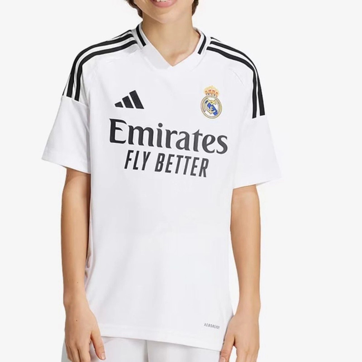 Adidas Real Madrid Home Jersey Youth 2024-25 - Boys Soccer White