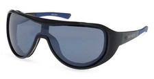 Harley-Davidson Men's Badlands Shield Sunglasses, Shiny Black  Blue Frames