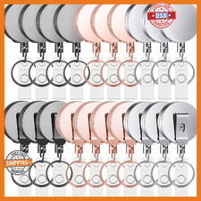Leelosp Heavy Duty Retractable Badge Holder Reel Metal ID Badge Holder with Belt